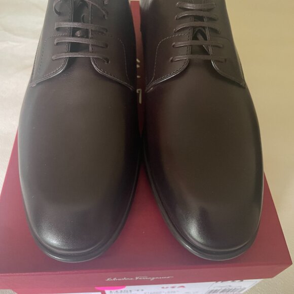 Ferragamo Men\'s Fosco Leather Derby Shoes 9 E Brand New in Box $880 T. MORO main image 7